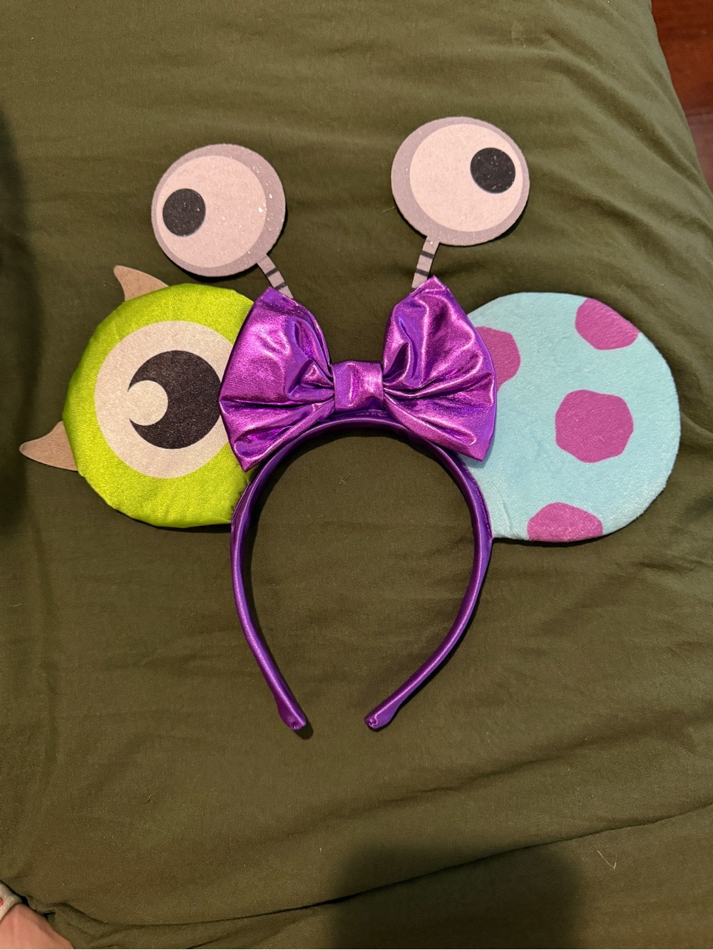 Purple Bow Monster Ear Headband Costume Accessory